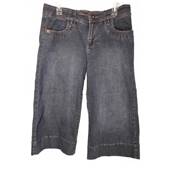 Lee Denim - Lee Women's One True Fit Cropped Wide Leg Blue Jeans Size Size 11/12